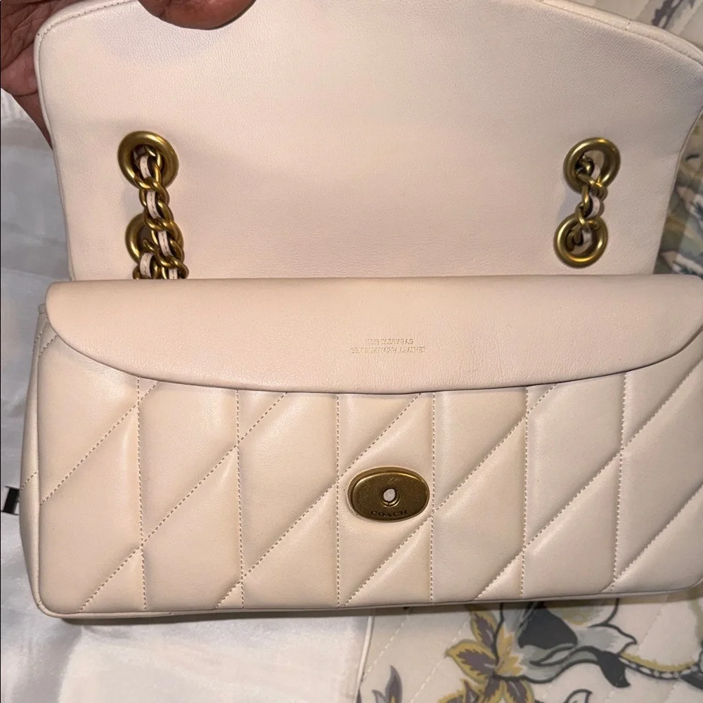 Coach Quilted Tabby 26 in Chalk with Brass hardware - Picture 9 of 14